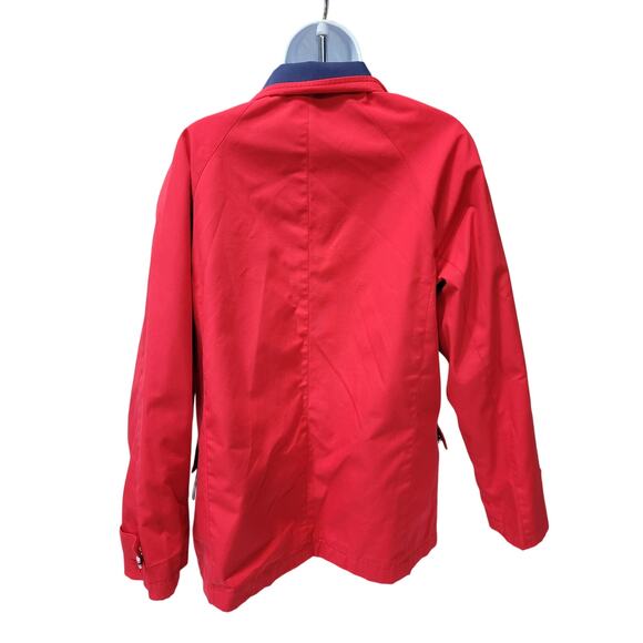 Mackintosh Womens SZ L Navy Red Spring Fall Jacket zip button New England - Picture 2 of 3